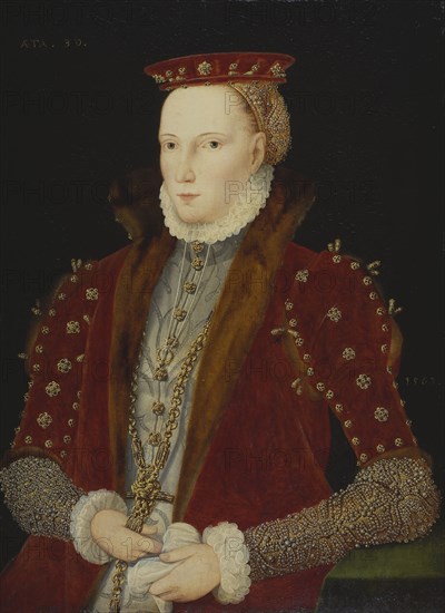Elizabeth I of England (1533-603), the "Gripsholm Portrait", 1563. Creator: Anon.