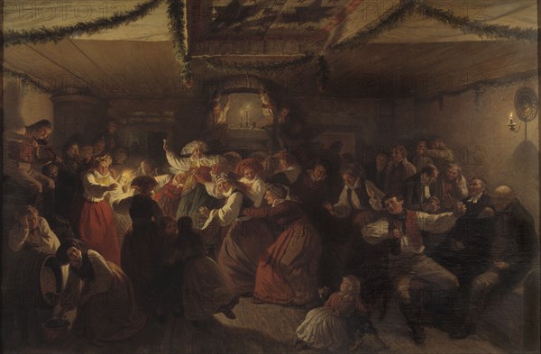 A Wedding Party from Vingåker, 1857. Creator: Vilhelm Wallander.
