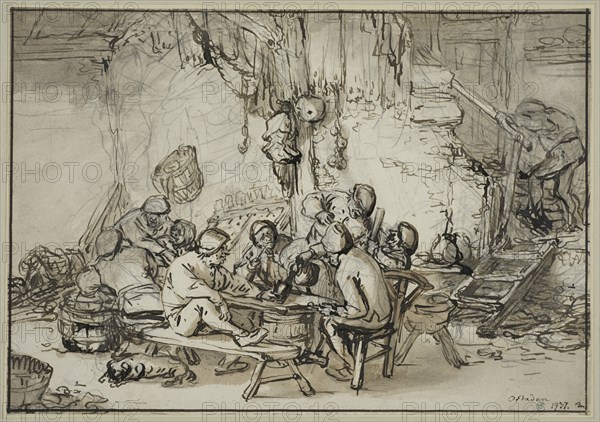 Tavern interior, 1640s. Creator: Adriaen van Ostade.