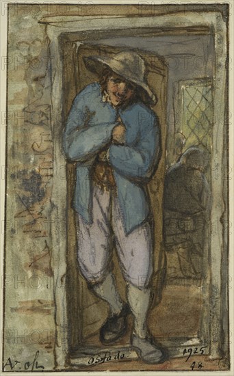 Man standing in the doorway of a house. Creator: Adriaen van Ostade.