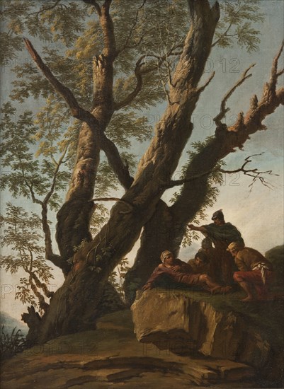 Landscape with Soldiers and Peasants, mid-18th century. Creator: Andrea Locatelli.