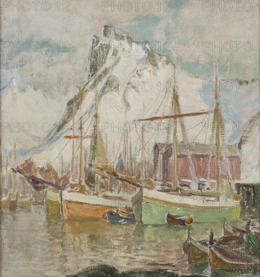 In the Harbour, Svolvaer. Study from Lofoten, 1905. Creator: Anna Katarina Boberg.