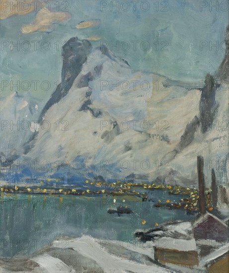 Lofoten in the Evening Light. Study, 1915. Creator: Anna Katarina Boberg.