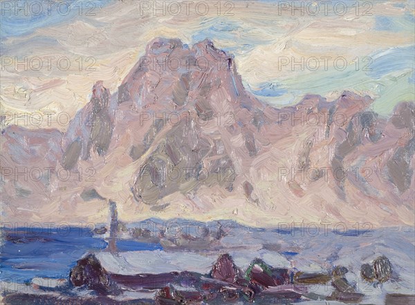 Lofoten in Violet. Study, 1934. Creator: Anna Katarina Boberg.