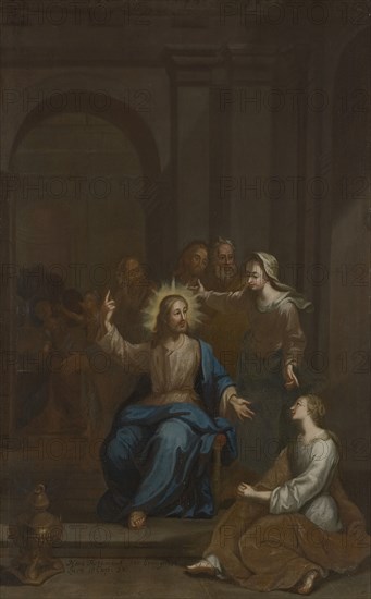Christ with Martha and Mary. Creator: Anon.
