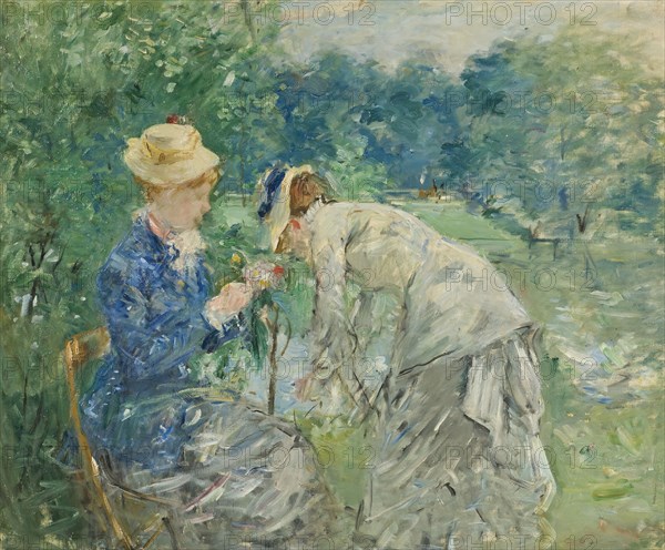 In the Bois de Boulogne, before 1880. Creator: Berthe Morisot.