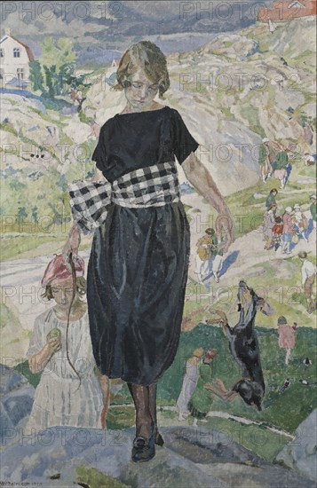 Jumping Dog, 1920. Creator: Carl Wilhelmson.