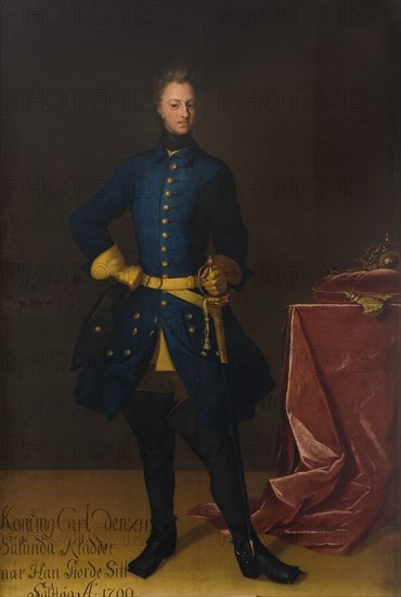 Charles XII, 1682-1718, King of Sweden, Palatine Count of Zweibrücken. Creator: David von Krafft.