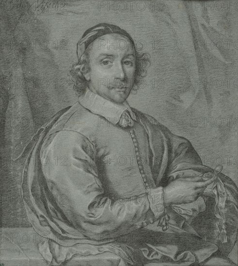 Half-Length Portrait of a Man Holding a Watch. Creator: Unknown.