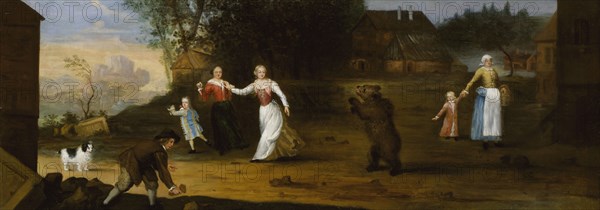 Landscape with dancing bear, 1682. Creator: Ulrika Eleonora of Denmark.