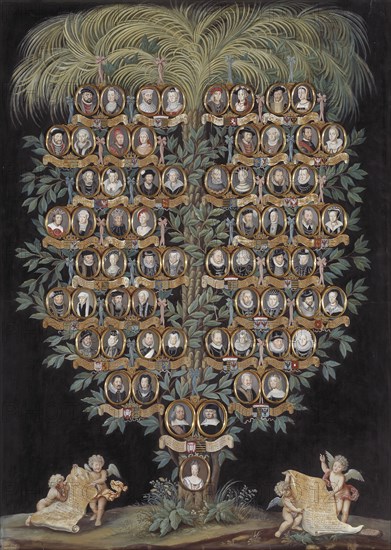 Hedvig Eleonora, Queen of Sweden, family tree, 1704. Creator: Eric Utterhielm.