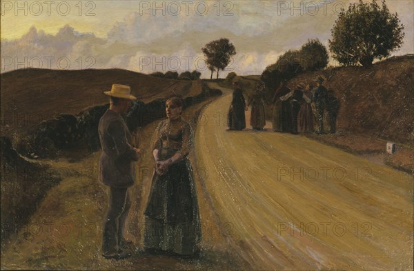 Evening Meeting on a Road, 1889. Creator: Fritz Syberg.