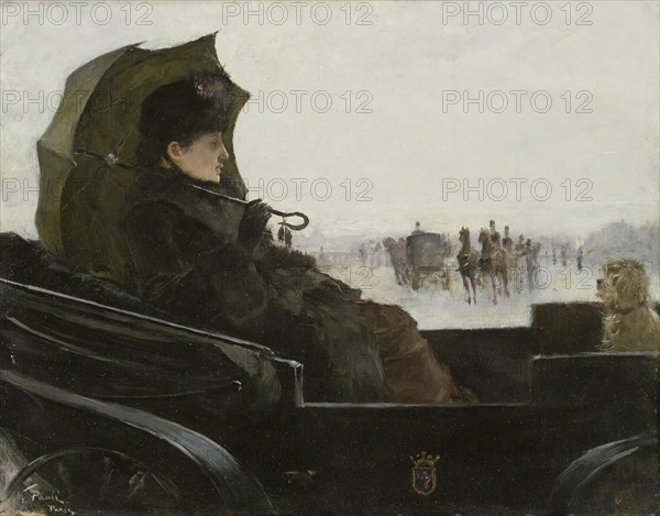 Lady in a Landau. Motif from Paris, between c.1881 and c.1883. Creator: Georg Pauli.