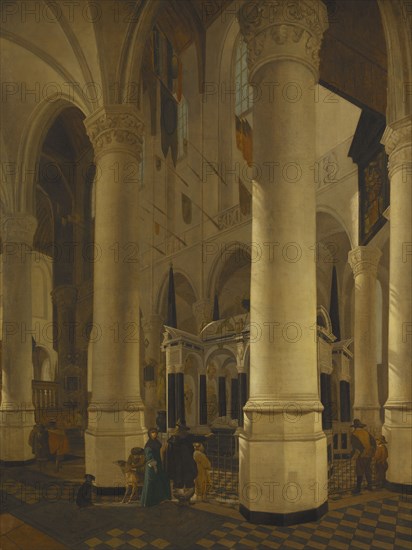 Interior of Nieuwe Kerk in Delft with the Tomb of William I. Creator: Gerard Houckgeest.