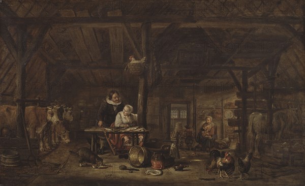 Stable interior. Creator: Govert Dircksz. Camphuysen.