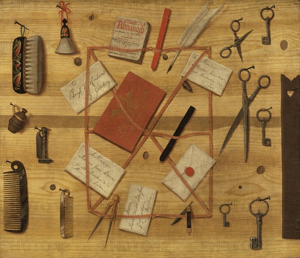 Letter Rack. Trompe l'oeil. Creator: Hindric Sebastian Sommar.