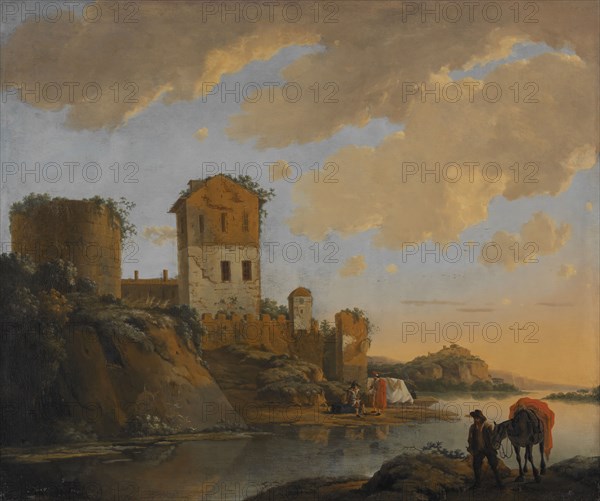 Italian River Landscape with Ruins, 1652. Creator: Horatius de Hooch.