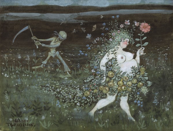 Life and Death, 1905. Creator: Ivar Arosenius.