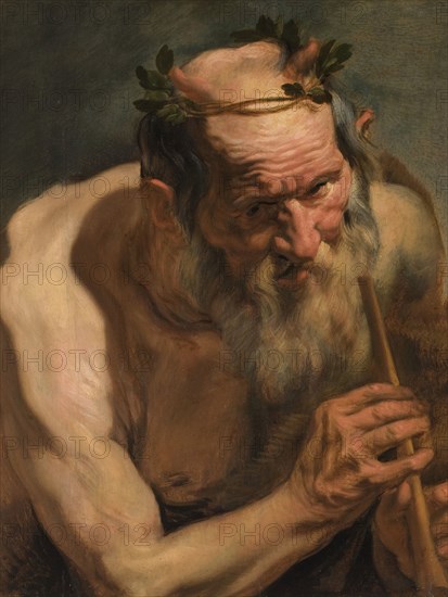 Old satyr holding a flute. Creator: Jacob Jordaens.