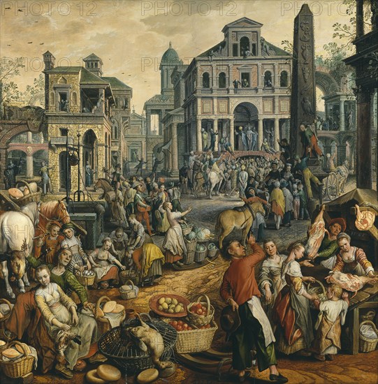 Market Scene with Ecce Homo, 1565. Creator: Joachim Beuckelaer.