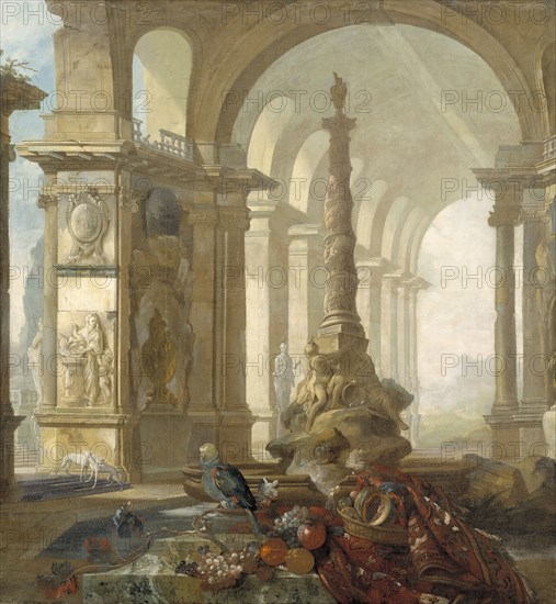 Landscape with palace interior. Creator: Johan Pasch.