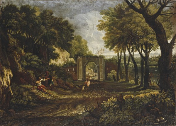 Landscape with a Ruin. Creator: Manner of Crescenzio Onofri.