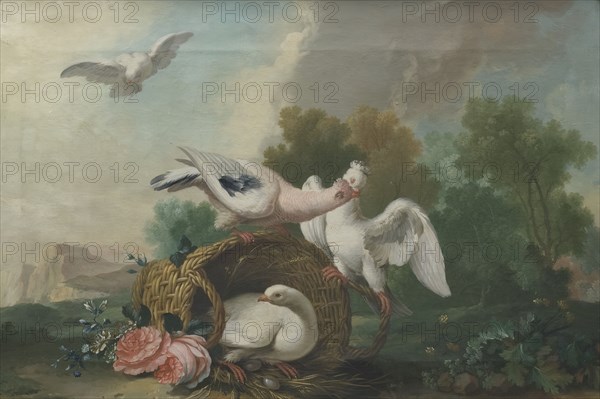 Landscape with Pigeons, c18th century. Creator: Unknown.