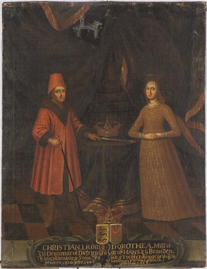 Christian I, 1426-1481, King of Denmark, Norway and Sweden and Dorothea, 1430-1496, c15th century. Creator: Anon.