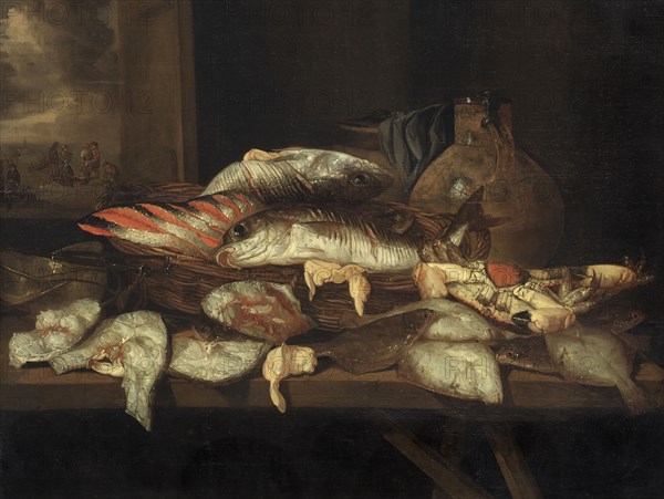 Still Life with Halibut and other Fish. Creator: Abraham van Beyeren.