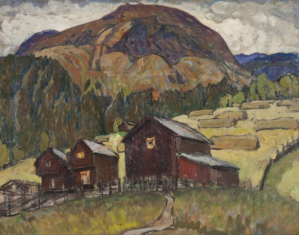 Summer Landscape with Shielings. Study from North Norway. Creator: Anna Katarina Boberg.