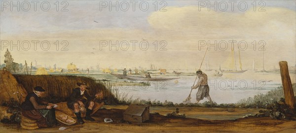 River Landscape with Boats and Fishermen. Creator: Arent Arentsz.