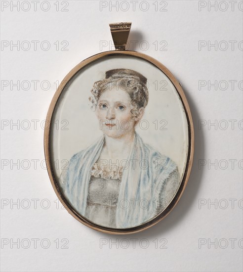 Unknown woman (verso). Gold mounting by Olof Hallman..., c.1800. Creator: Gustaf Wilhelm Finnberg.