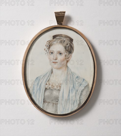 Unknown woman (verso). Gold mounting by Olof Hallman...,  c.1800. Creator: Gustaf Wilhelm Finnberg.