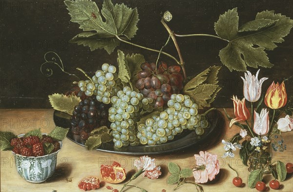 Still Life with Fruit and Flowers. Creator: Attributed to Jan Soreau.