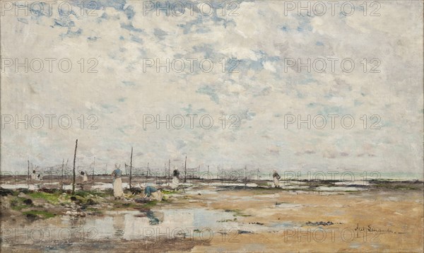 The Beach at Villerville, Normandy, 1878. Creator: Knut Axel Lindman.