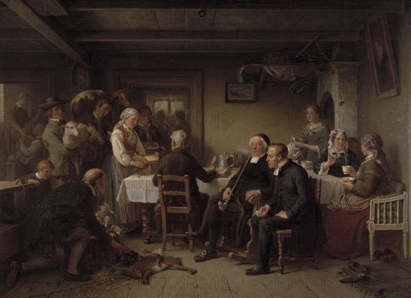 Tithe Collection in Skåne, 1865. Creator: Bengt Nordenberg.