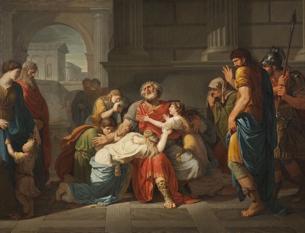 The Blind Oedipus Commending his Children to the Gods , 1784. Creator: Bénigne Gagneraux.