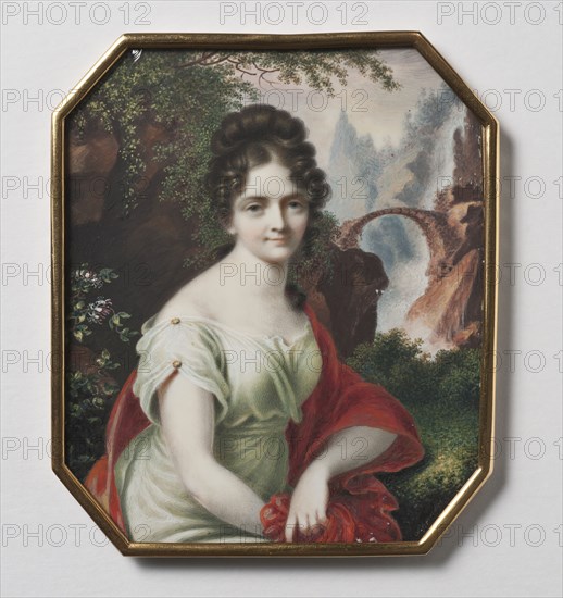 Unknown woman in landscape, c19th century. Creator: Carl Gottlob Schmeidlers.