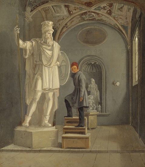 The Sculptor Fogelberg's Studio in Rome, 1831. Creator: Karl Stefan Bennet.