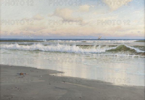 The Beach at Filey in Yorkshire, England, 1891. Creator: Carl Wilhelm Beckmann Barth.