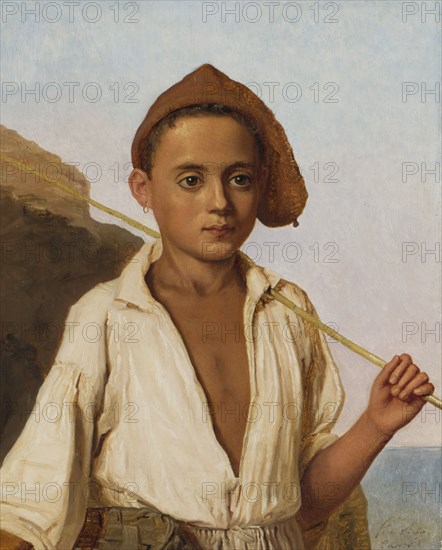 Portrait of a fisherman boy from Capri,  c.1844. Creator: Christen Kobke.