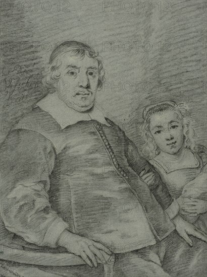 Portrait of a seated man and a young girl, c17th century. Creator: Unknown.