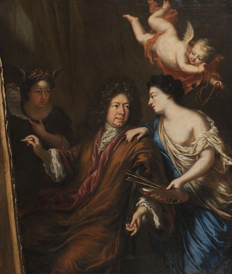 Self portrait with Allegories, 1691. Creator: David Klocker Ehrenstrahl.