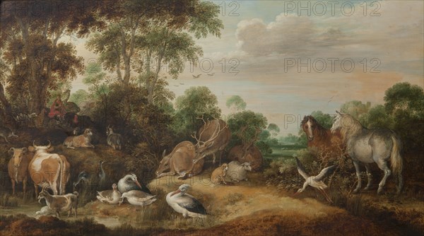 Orpheus Playing for the Animals, early 17th century. Creator: Gillis Claesz. de Hondecoeter.