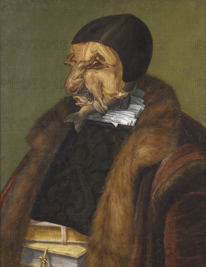 The Lawyer, possibly Ulrich Zasius, 1461-1536, humanist, jurist, 1566. Creator: Giuseppe Arcimboldi.