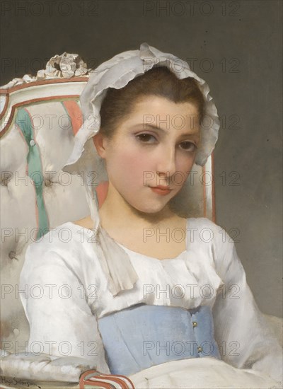 Portrait of a Young Girl, late 19th century. Creator: Hugo Salmson.
