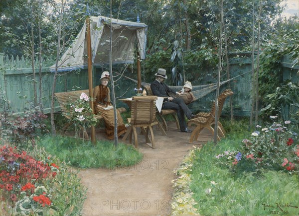 Garden interior from Linköping, between 1887 and 1888. Creator: Johan Krouthén.