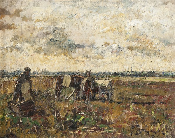 Plain with a Working Farmer. Creator: Karoly Kotasz.