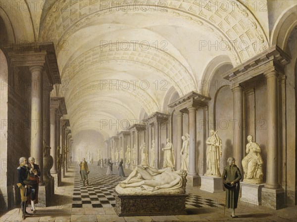 The Gallery of the Muses, in the Royal Museum at the Royal Palace, Stockholm, 1796. Creator: Per Hillestrom.