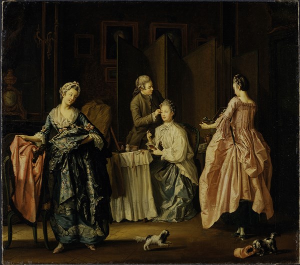 The Morning Toilet. Boudoir Scene, mid-18th-early 19th century. Creator: Per Hillestrom.